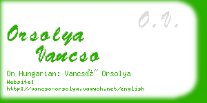 orsolya vancso business card